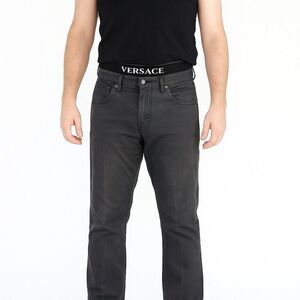 EUC Gianni Versace Jeans Pin Striped Faded Soft Black Gray Denim Jeans